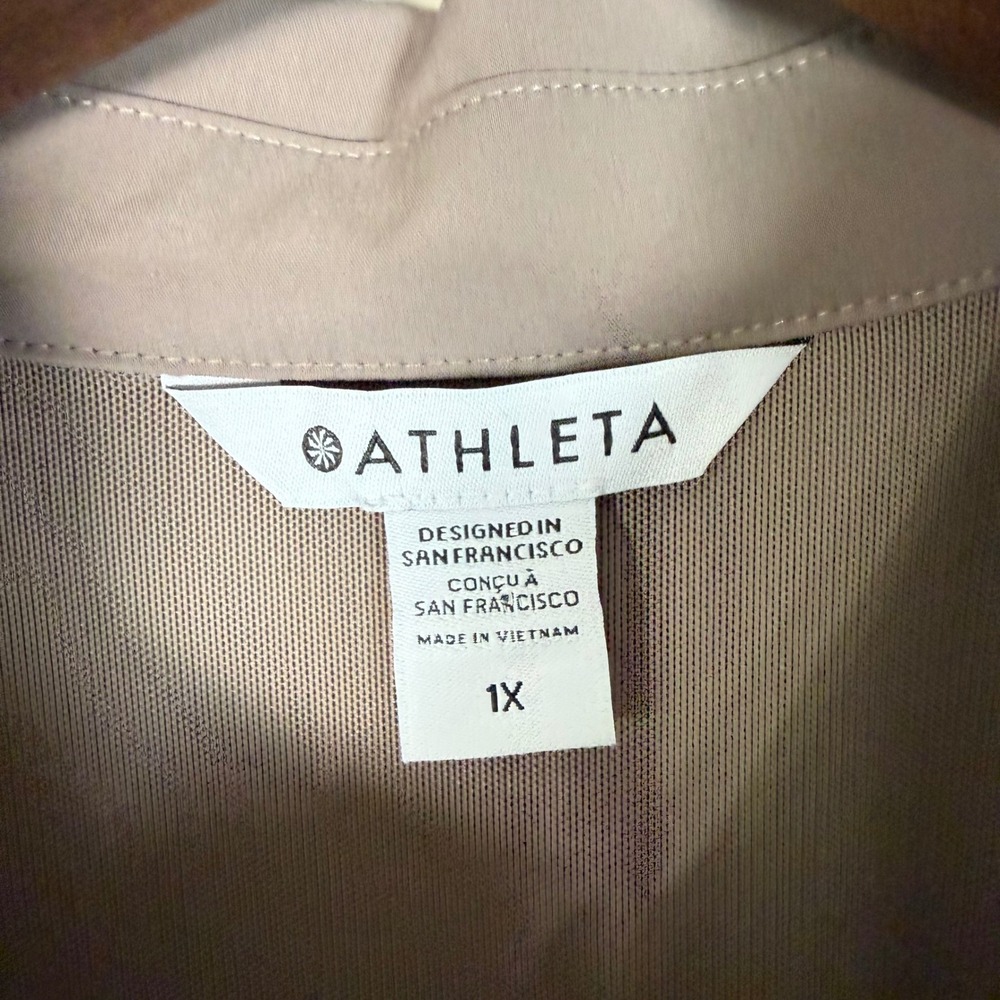 Athleta Taupe Zip-Front Mini Dress - Picture 6 of 12